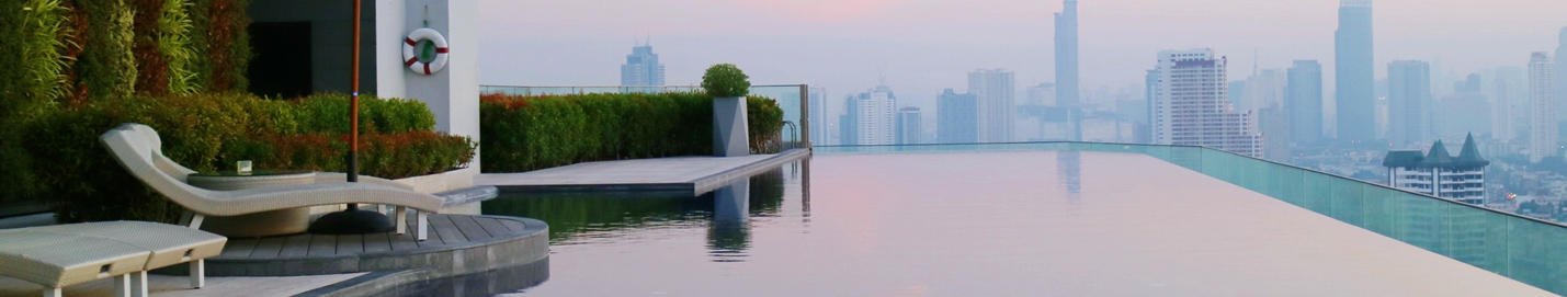 Infinity pool on top of a skyscraper