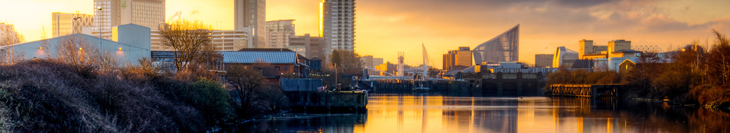 Manchester Ship Canal at dusk